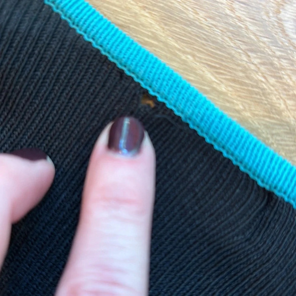 BCBGMaxAzria Cardigan Twee Black Blue Size Large - Picture 5 of 7